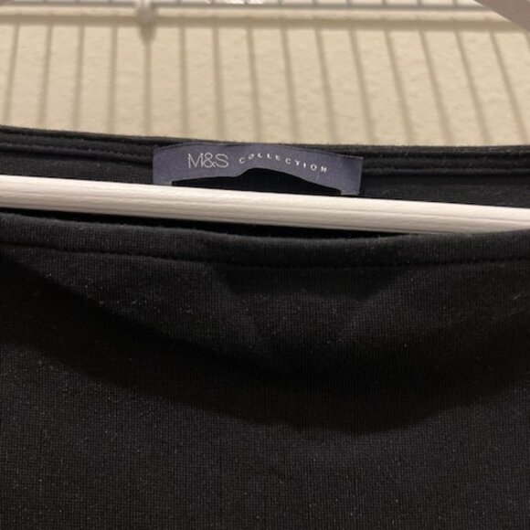 M&S Black 3/4 Sleeve Off the Shoulder Top, Size: S - Picture 2 of 5